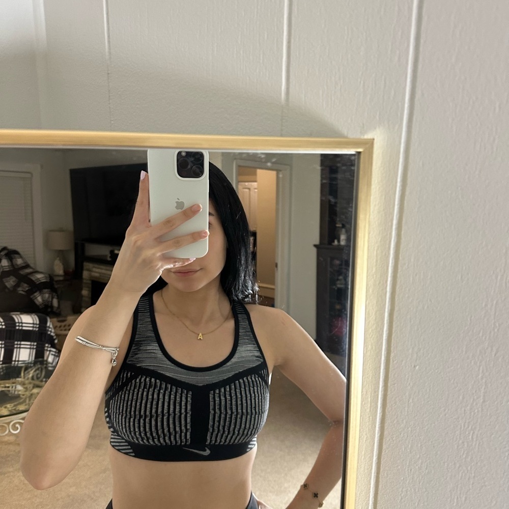 Black and Gray Sports Bra - Picture 2 of 3